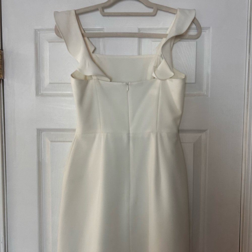 French Connection White Square-Neck Mini Dress with Ruffle Straps worn once - Picture 4 of 5